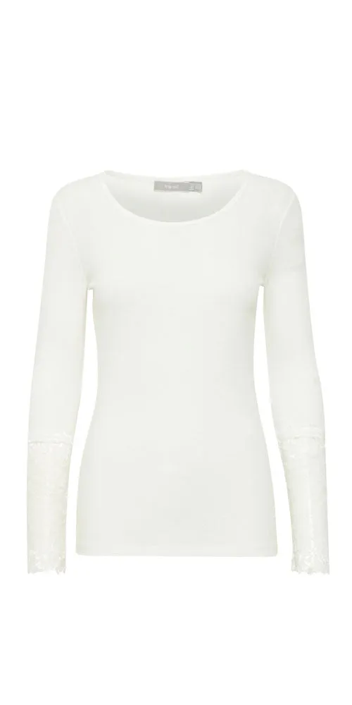 Fransa Lace Cuff Tee