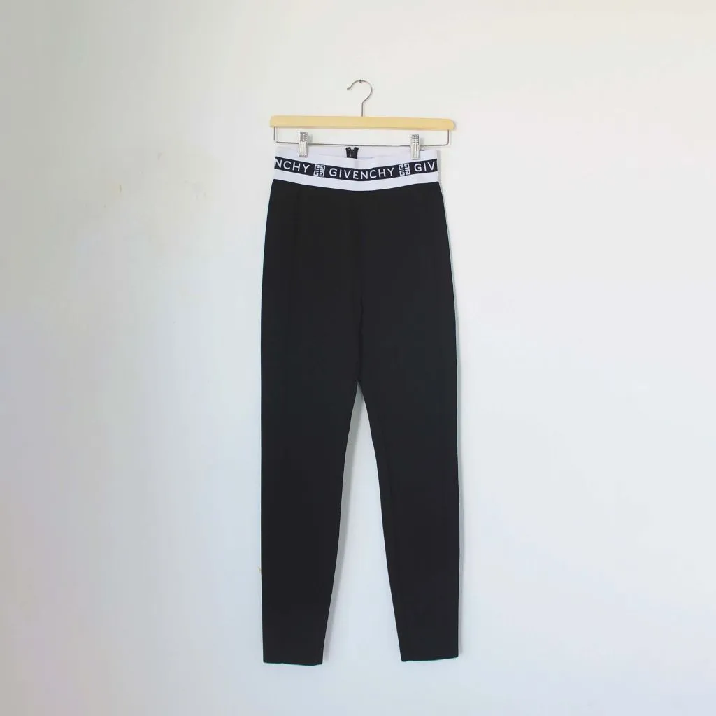 Givenchy black stretchy leggings with logo band