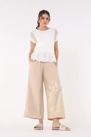 Gold Stitches Detailed Trousers