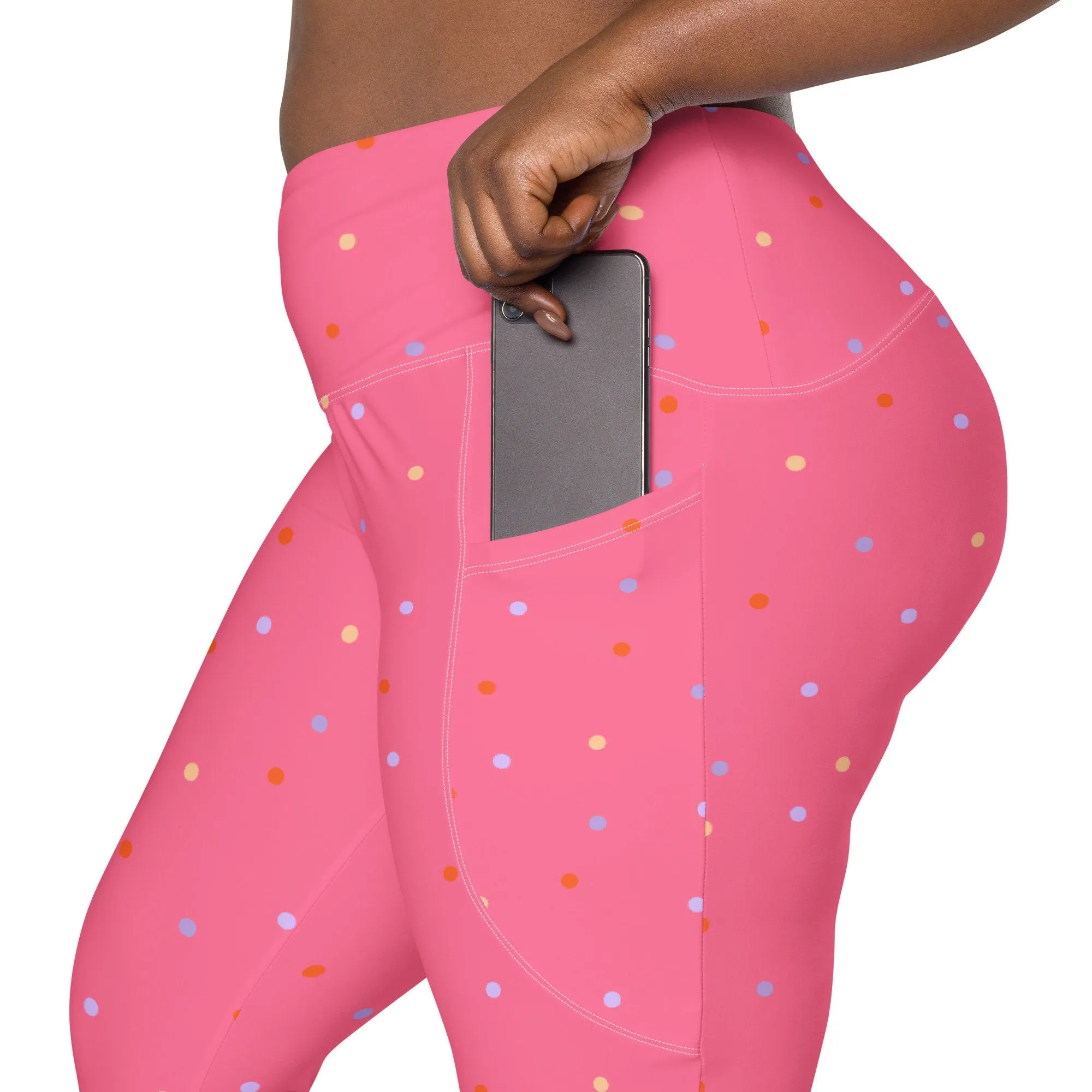 Hot Pink Polka Dot Legging with Pockets