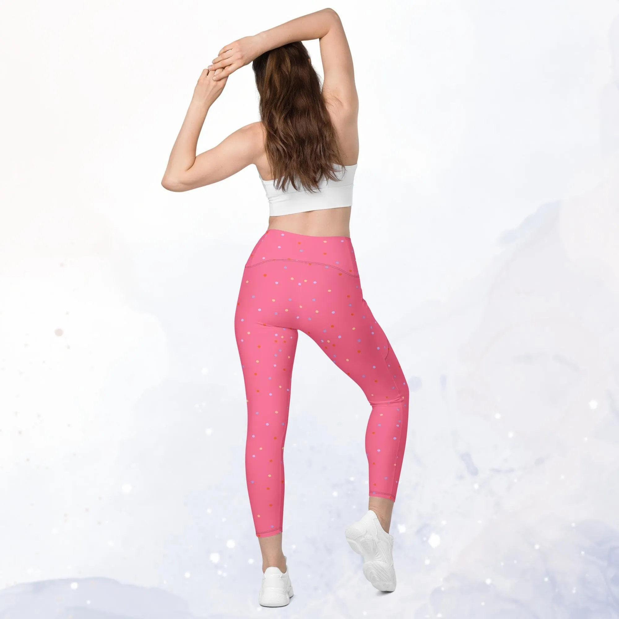 Hot Pink Polka Dot Legging with Pockets
