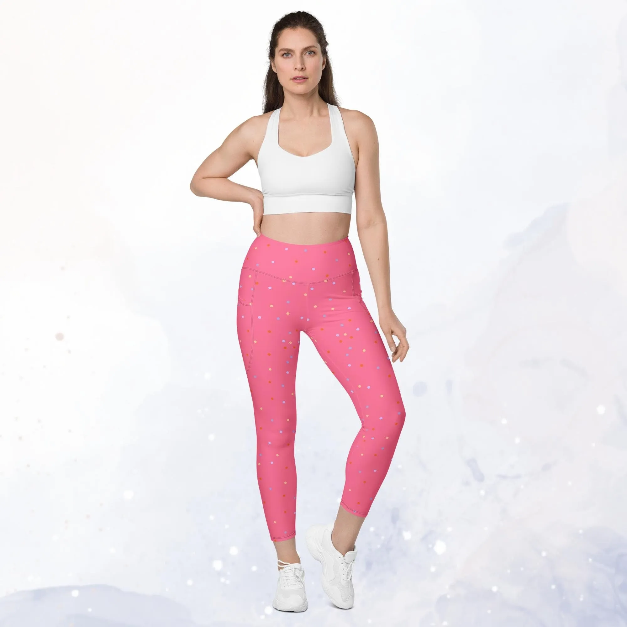 Hot Pink Polka Dot Legging with Pockets