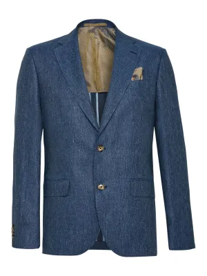 Italian Linen Half Lined Blazer - Navy Blue
