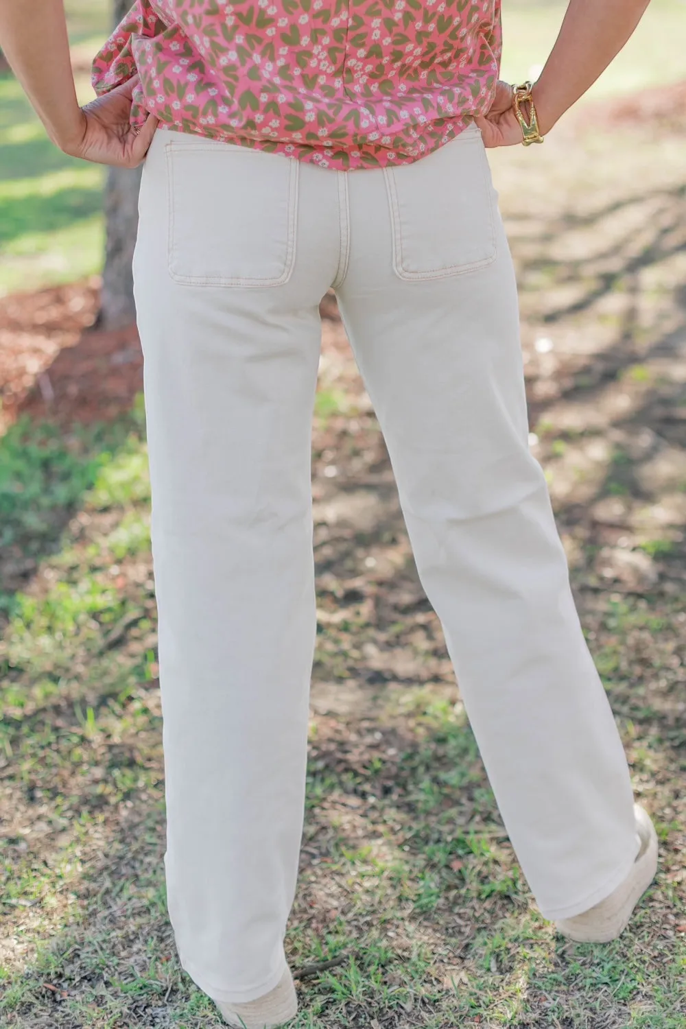 Ivory Mid-Rise Wide Leg Crop (0-22)