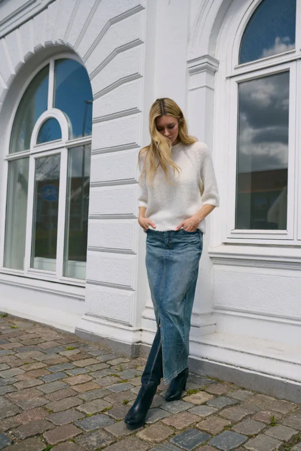 KAdana Denim Maxi Skirt - Blue Denim
