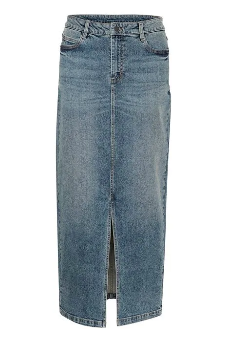 KAdana Denim Maxi Skirt - Blue Denim