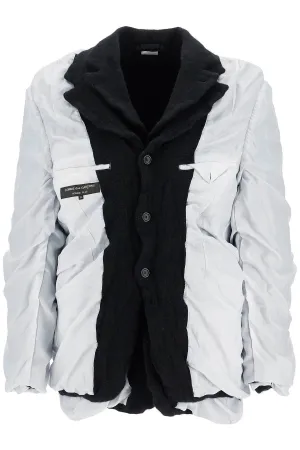 layered jacket with inside out effect PN J030 BLACK X WHITE
