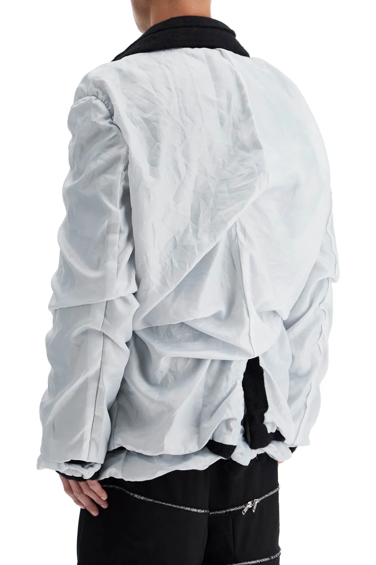 layered jacket with inside out effect PN J030 BLACK X WHITE