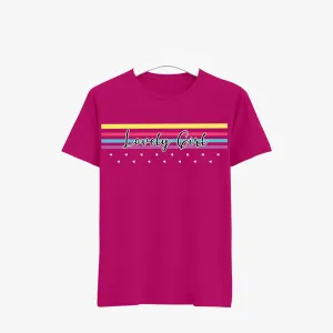 Lovely girl -Cotton Short Sleeve Graphic T-Shirt | Round Neck Women's T-Shirt