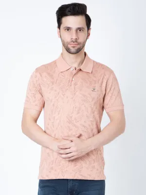 Men Polo Jacquard Dark Peach T-Shirt