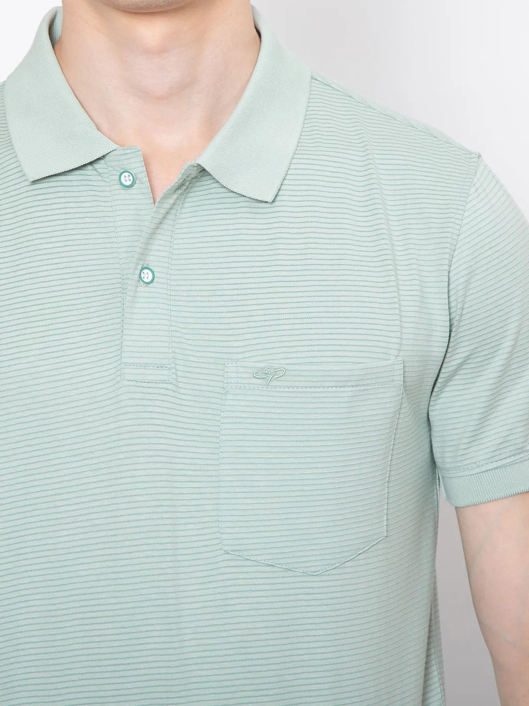 Men Polo Neck Auto Striper T-Shirt
