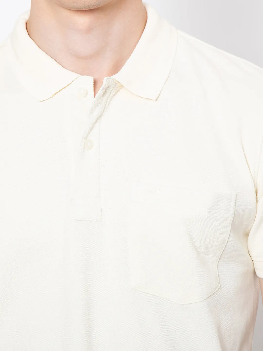 Men Polo Neck Solid Matty Tshirt