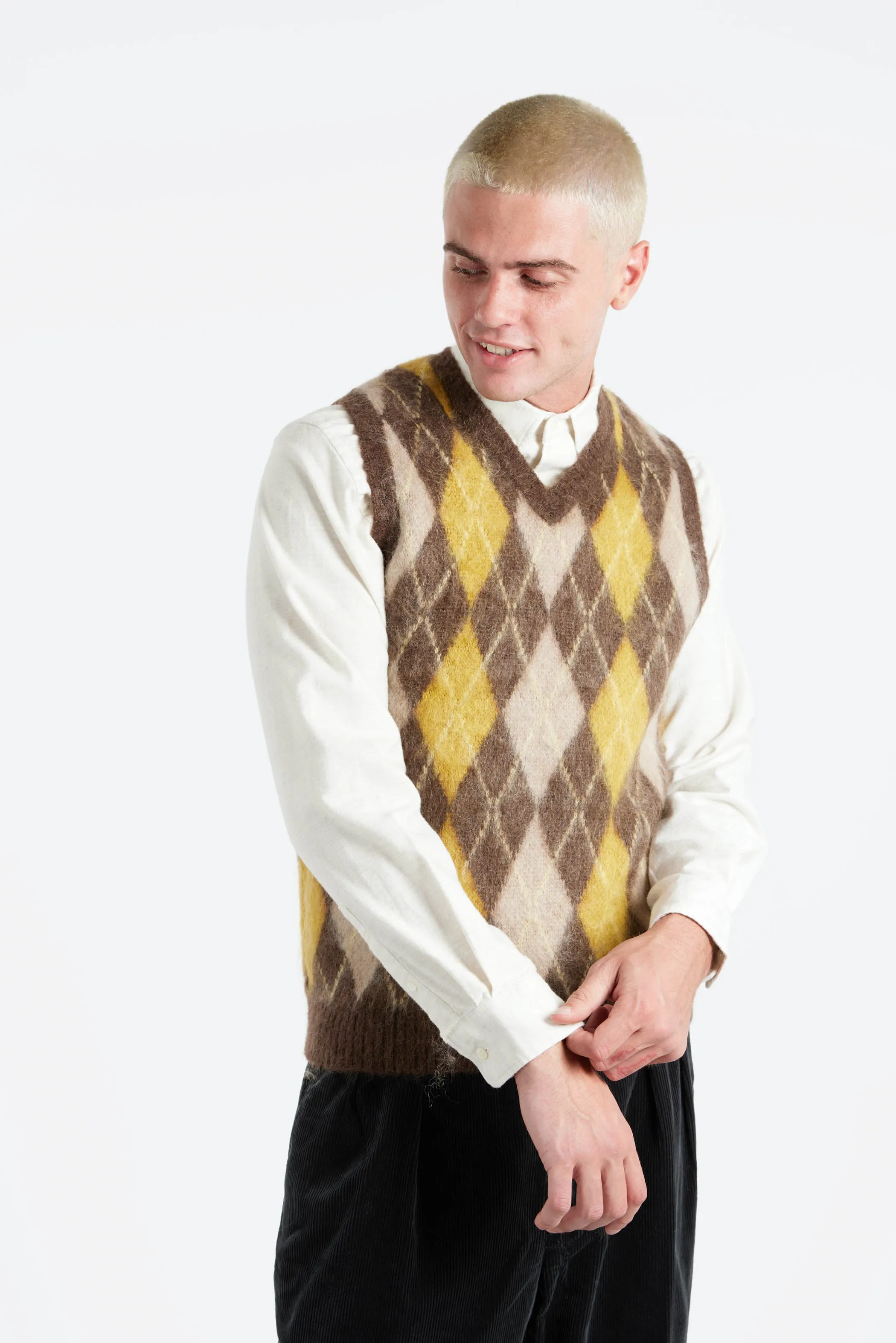 Mohair Argyle Vest