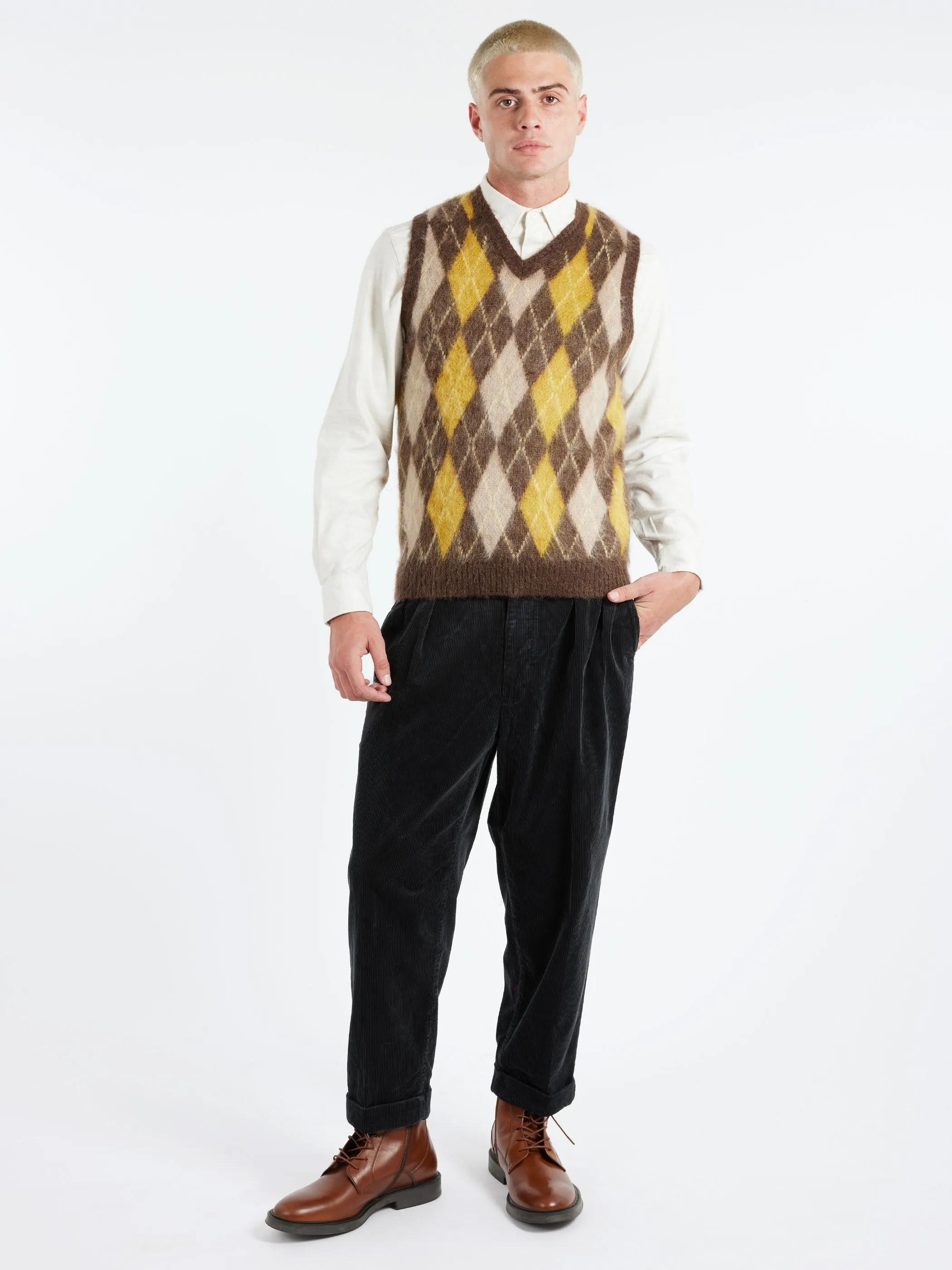 Mohair Argyle Vest