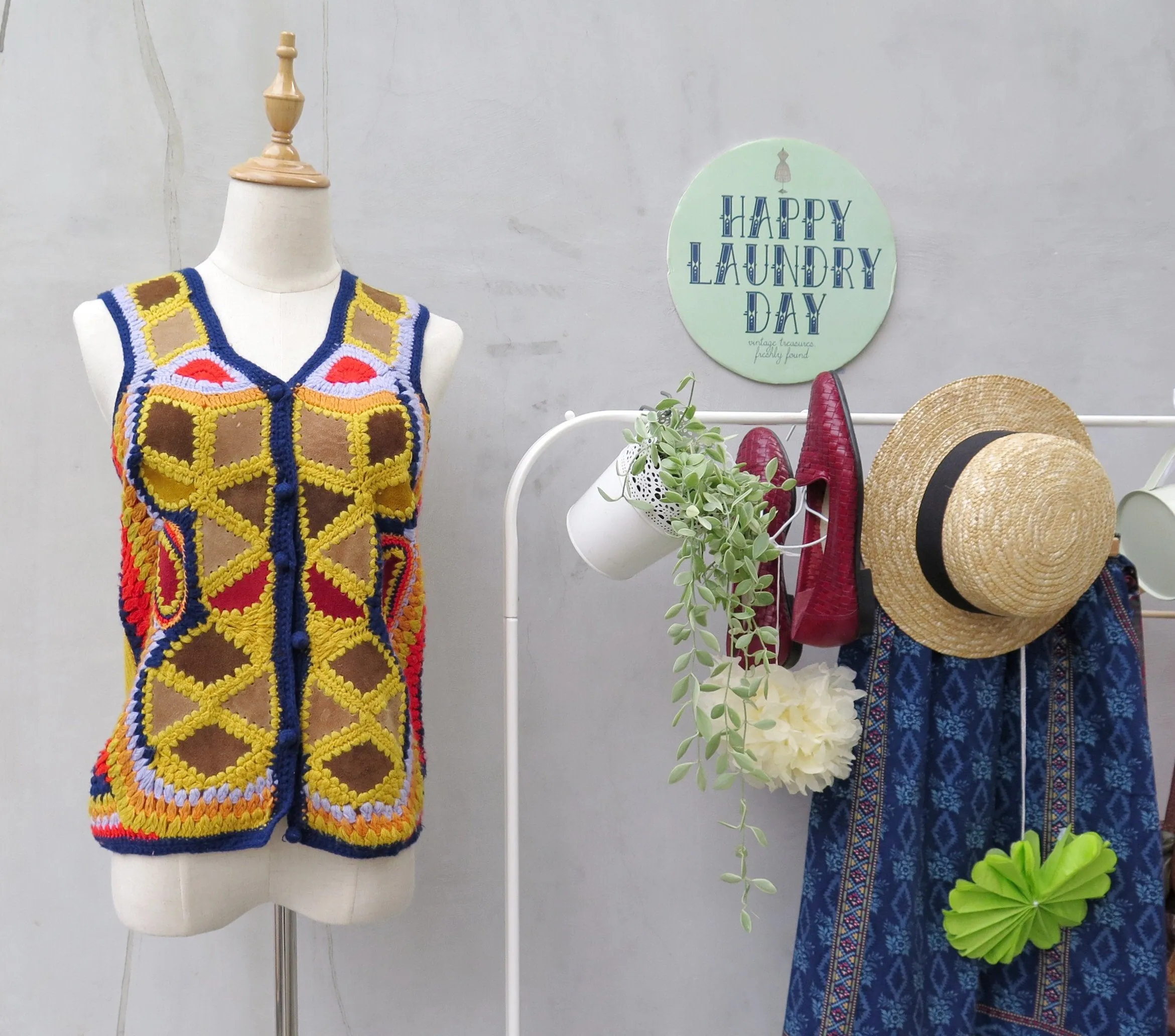 Must Have! | Bring on the Music | Vintage 1960s 1970s Bohemian hippie chic Leather patchwork and Crochet Vest Top