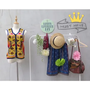 Must Have! | Bring on the Music | Vintage 1960s 1970s Bohemian hippie chic Leather patchwork and Crochet Vest Top
