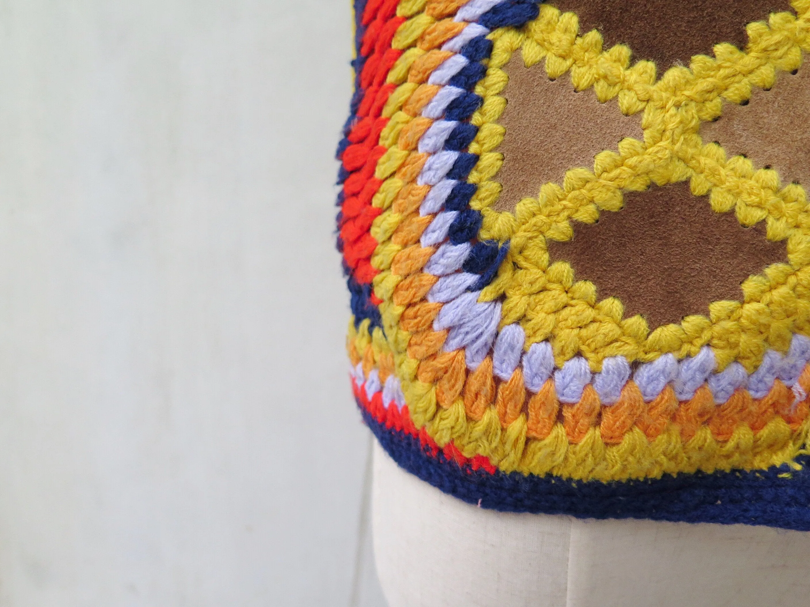 Must Have! | Bring on the Music | Vintage 1960s 1970s Bohemian hippie chic Leather patchwork and Crochet Vest Top