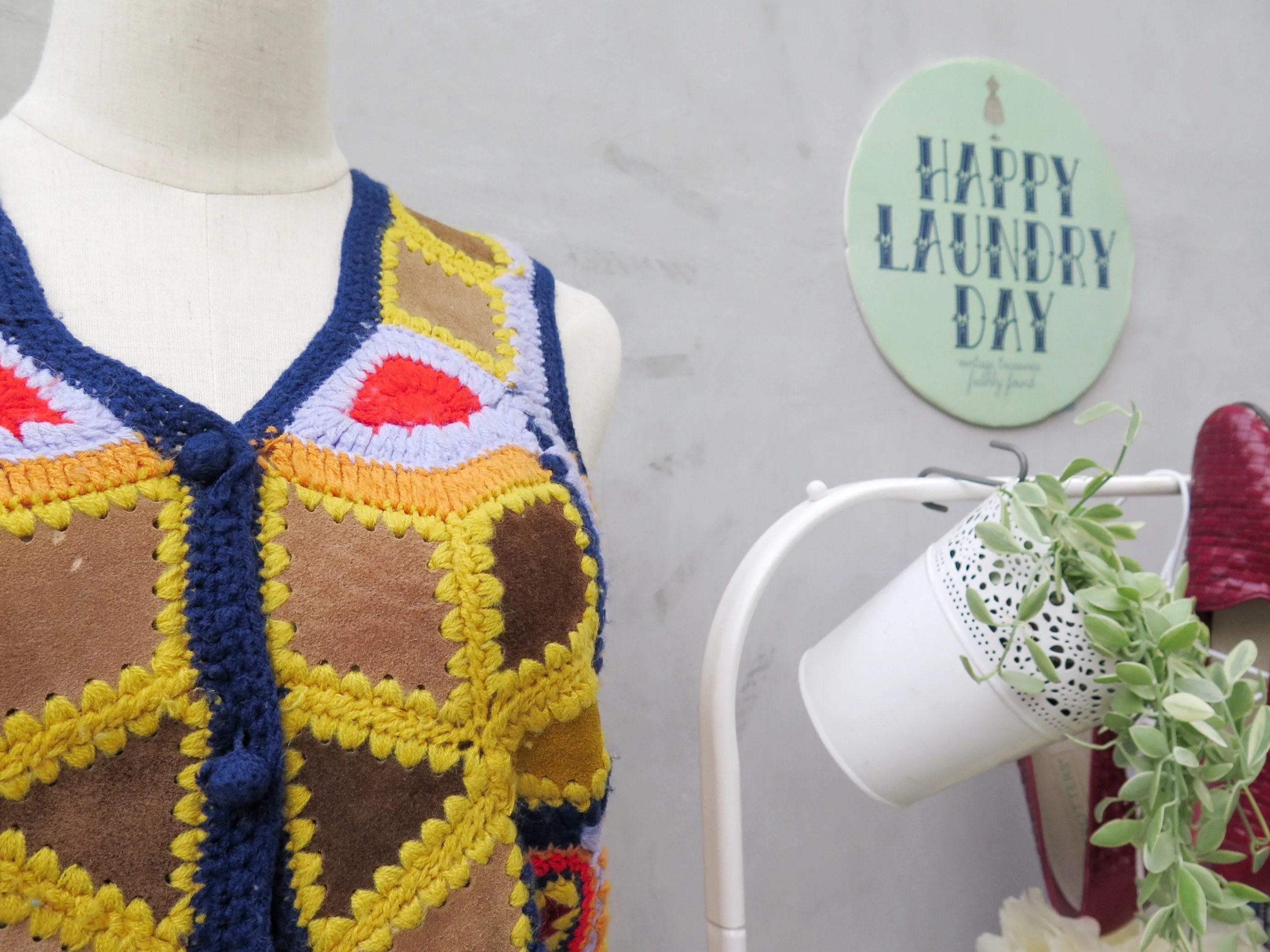 Must Have! | Bring on the Music | Vintage 1960s 1970s Bohemian hippie chic Leather patchwork and Crochet Vest Top