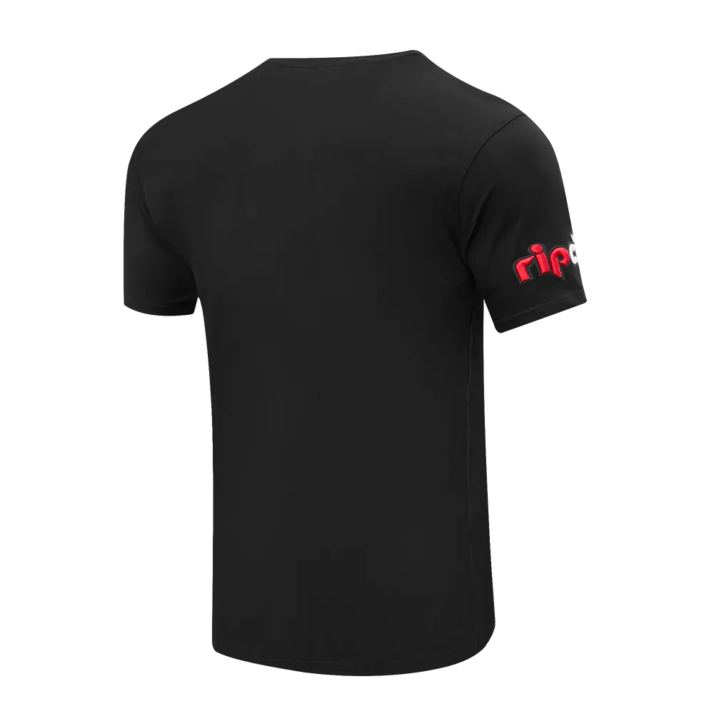 NBA PORTLAND TRAIL BLAZERS CLASSIC CHENILLE MEN'S TEE (BLACK)