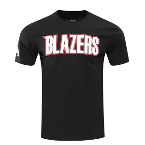 NBA PORTLAND TRAIL BLAZERS CLASSIC CHENILLE MEN'S TEE (BLACK)