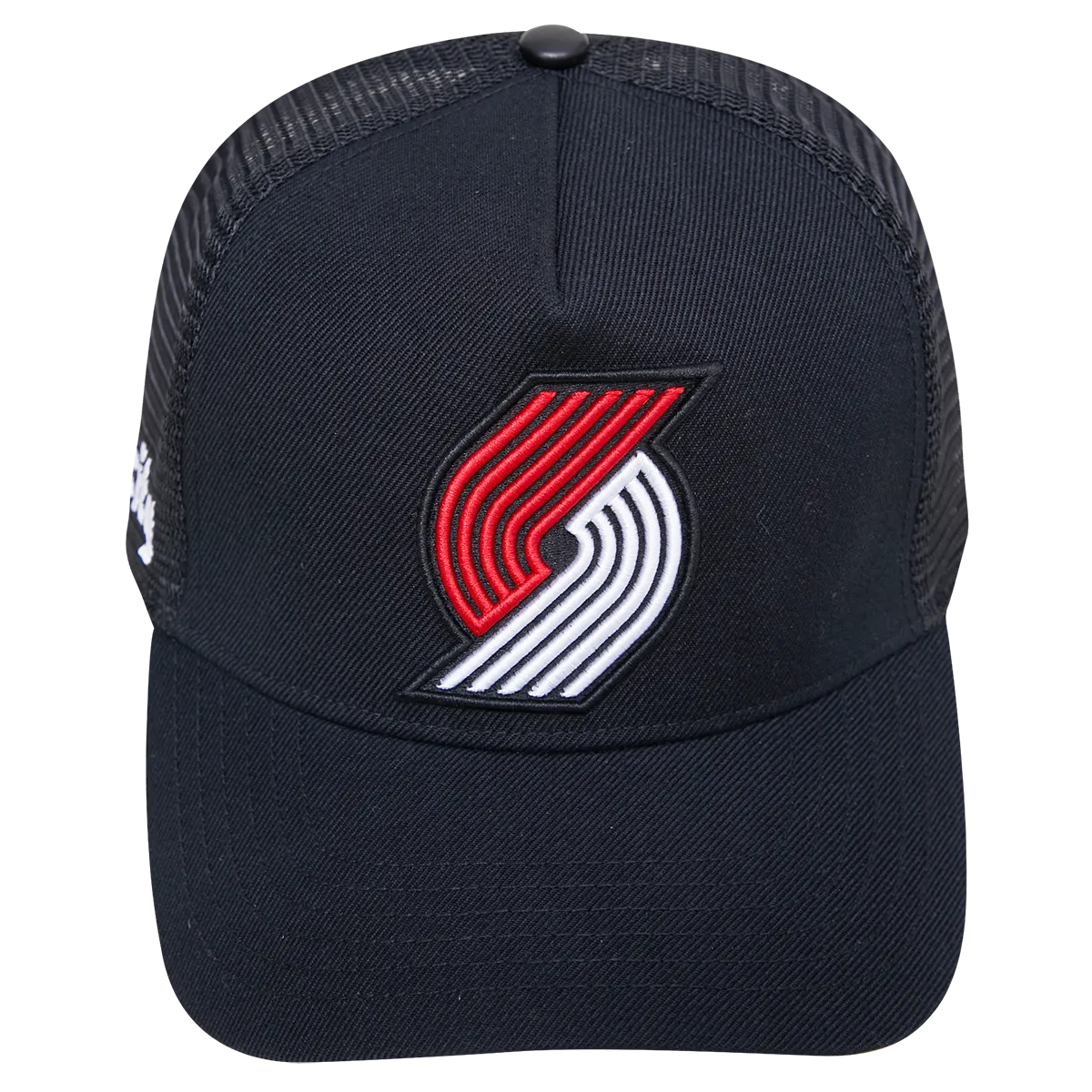 NBA PORTLAND TRAIL BLAZERS CLASSIC PINCH FRONT UNISEX TRUCKER HAT (BLACK)