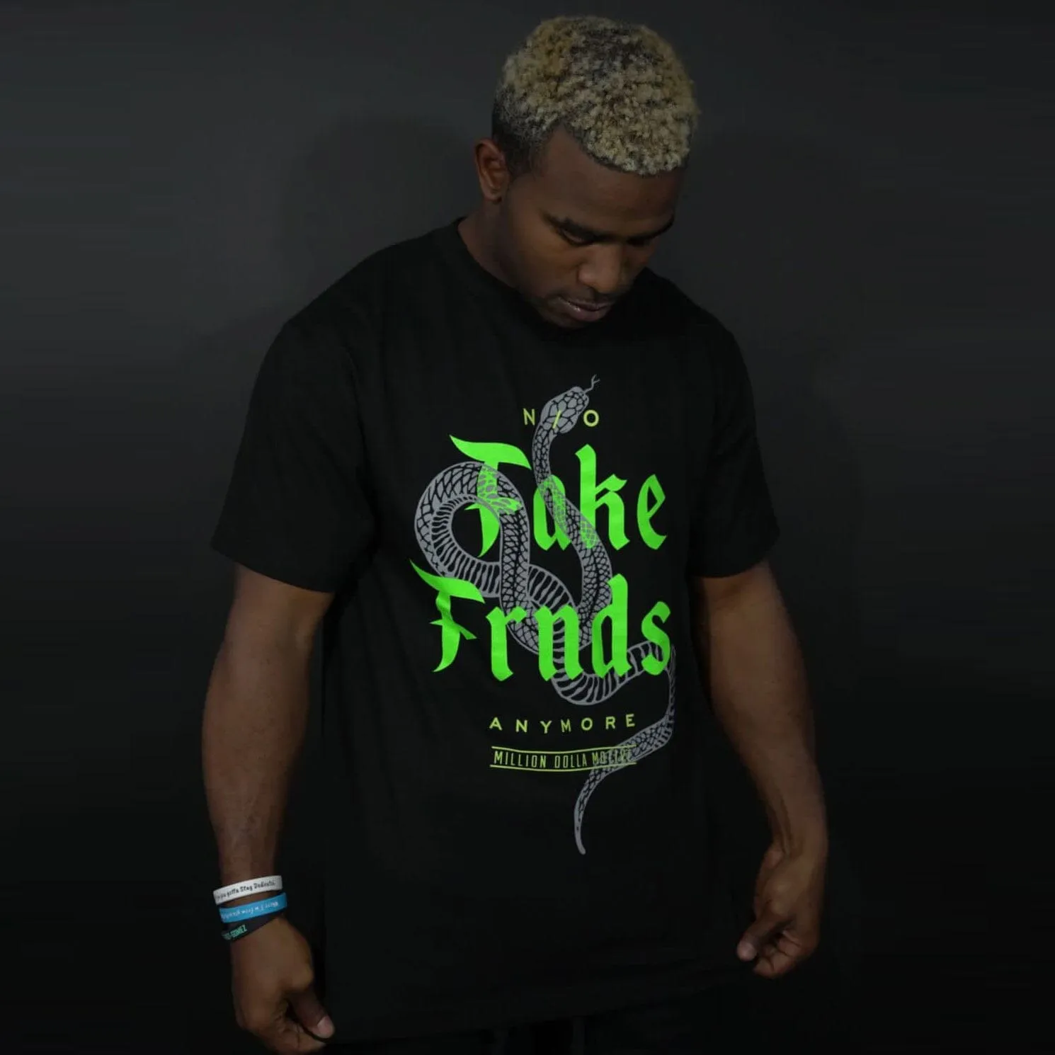 No Fake Friends (Glow In The Dark) - Black T-Shirt