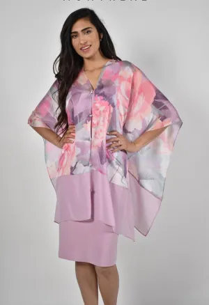 Orchid Print Shawl Dress 228249