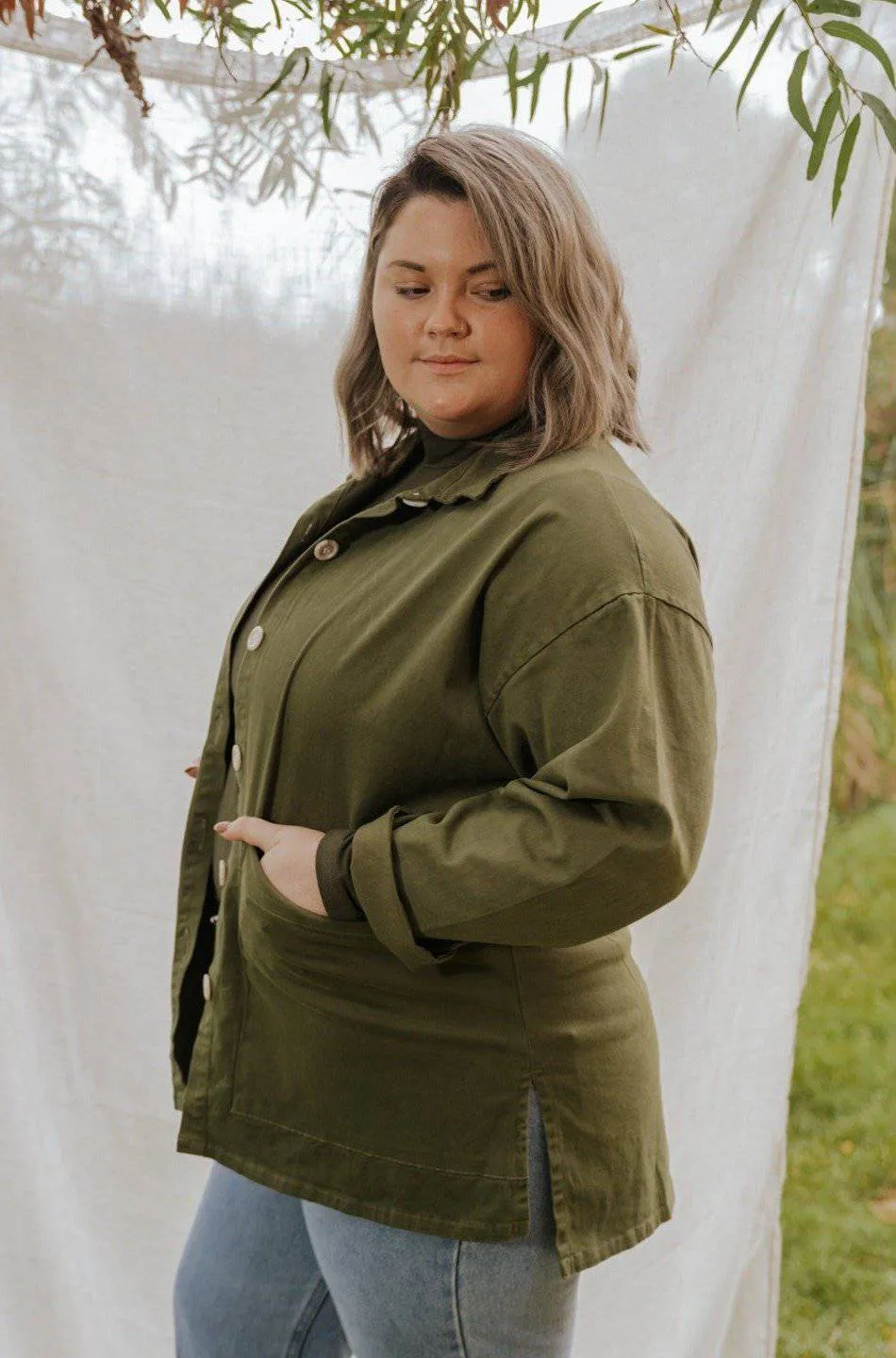 Painters Button Jacket (Cedar Green)