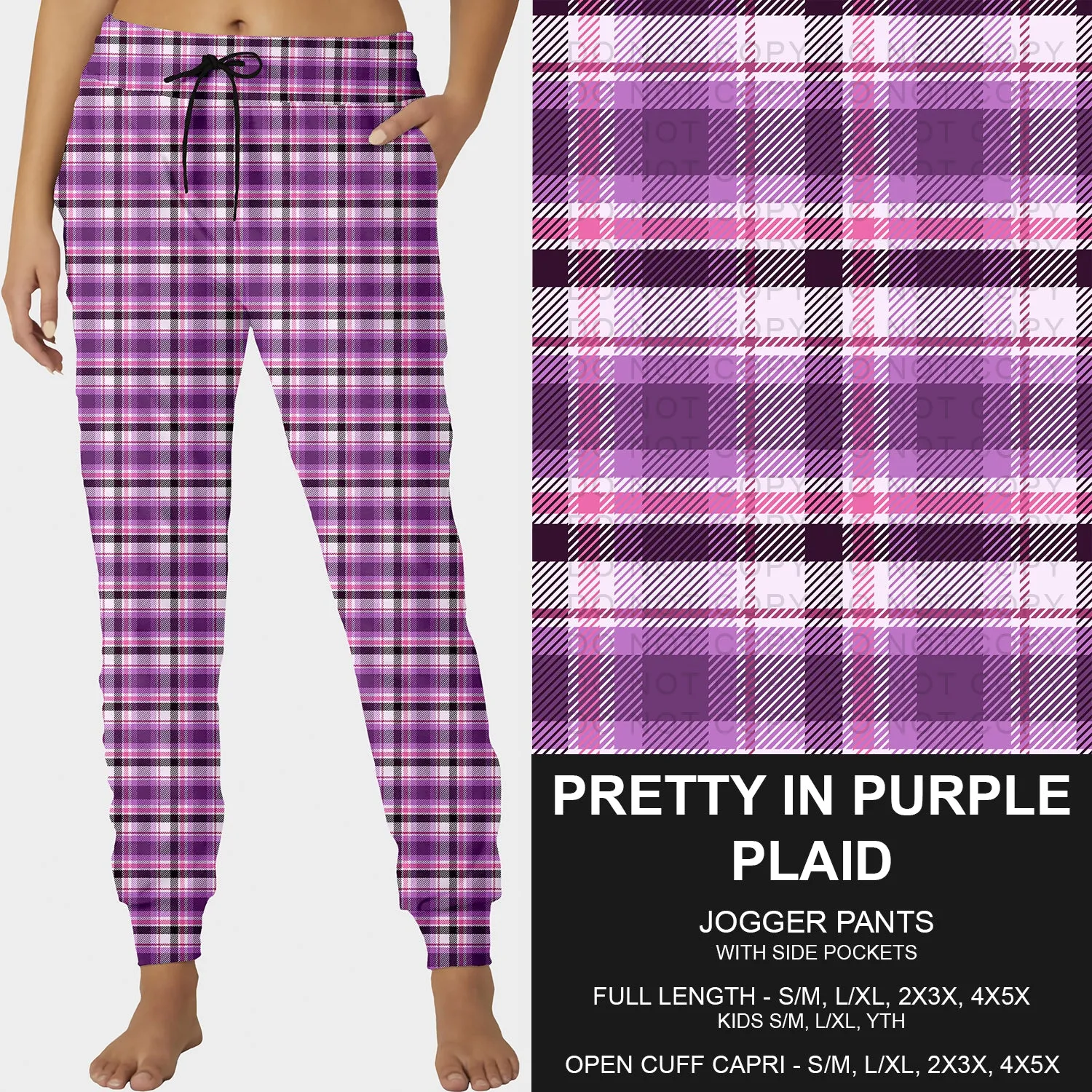 Pre-Order Pretty in Purple Plaid Joggers (ETA: late June)