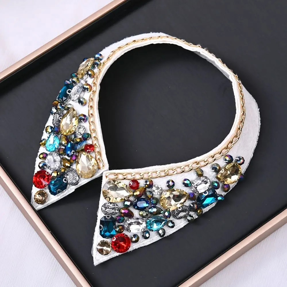 Rhinestone Faux Collar for Women’s Outfits