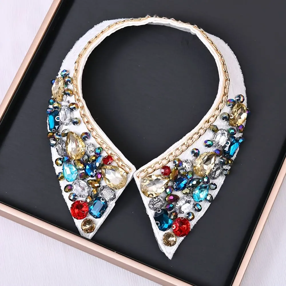 Rhinestone Faux Collar for Women’s Outfits