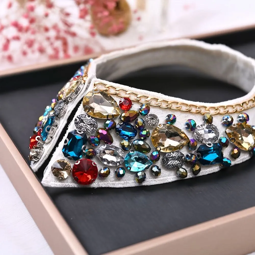 Rhinestone Faux Collar for Women’s Outfits