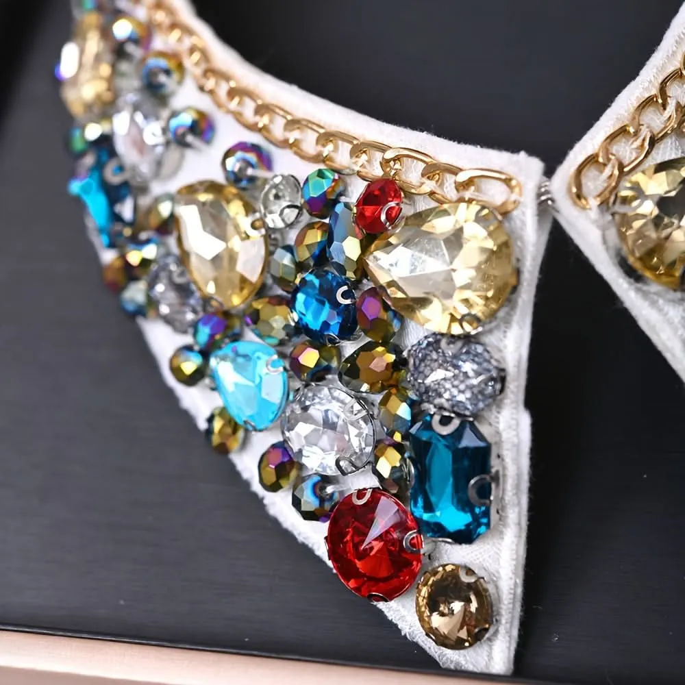 Rhinestone Faux Collar for Women’s Outfits