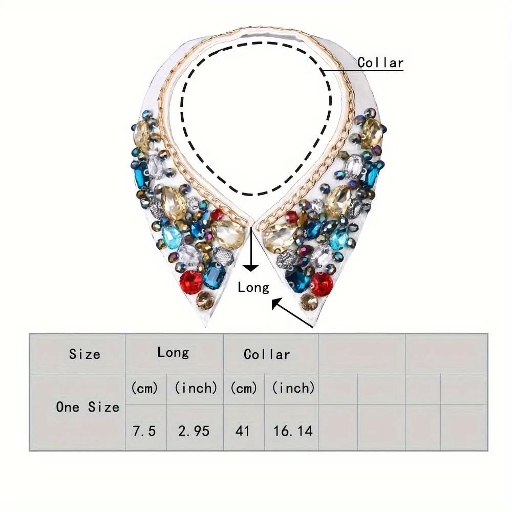 Rhinestone Faux Collar for Women’s Outfits