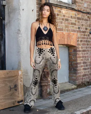 Rorschach Tie Dye Flared Leggings Black