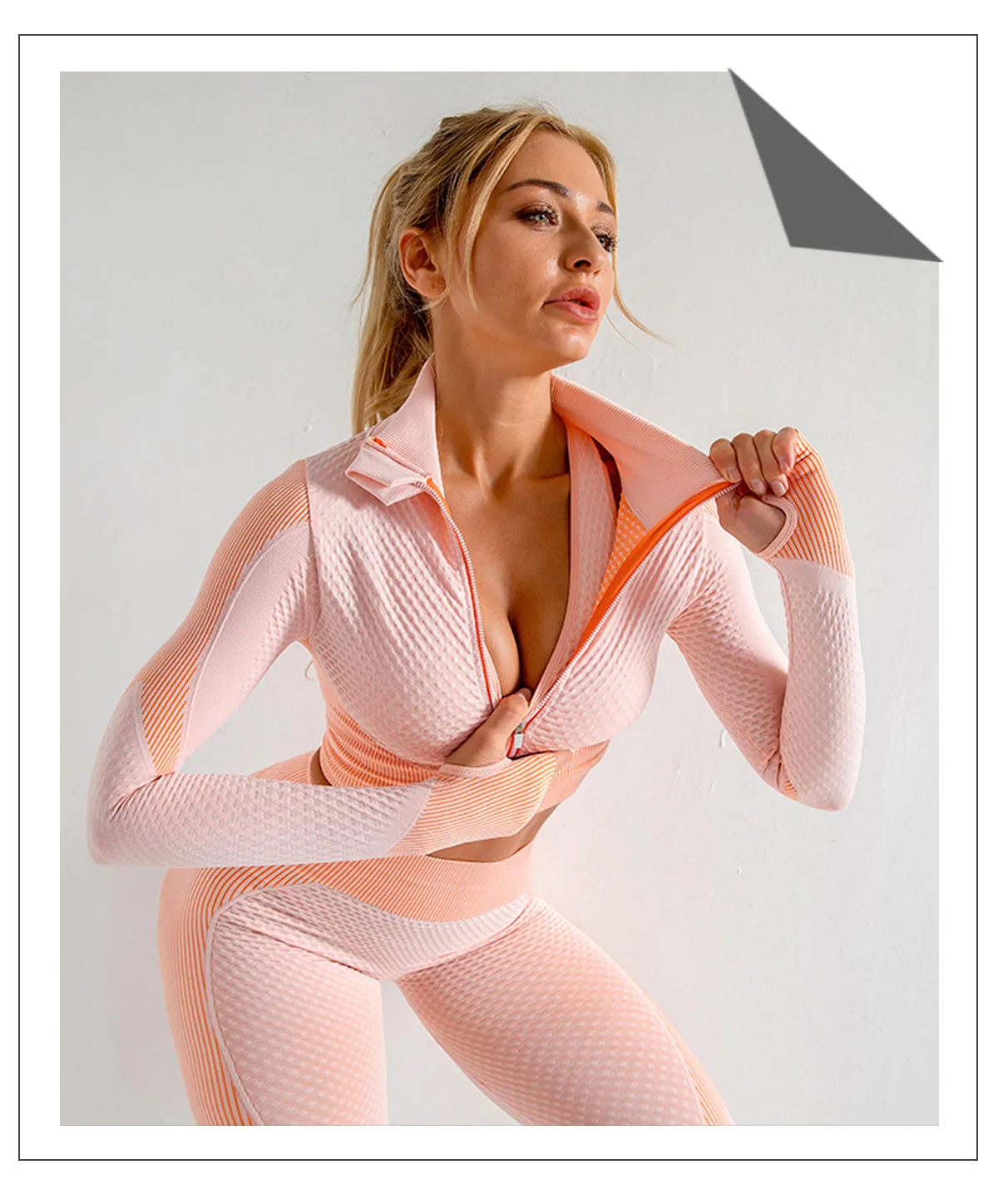 Seamless 2/3PCS Women Yoga Set Gym Long Sleeve Crop Top High Waist Leggings