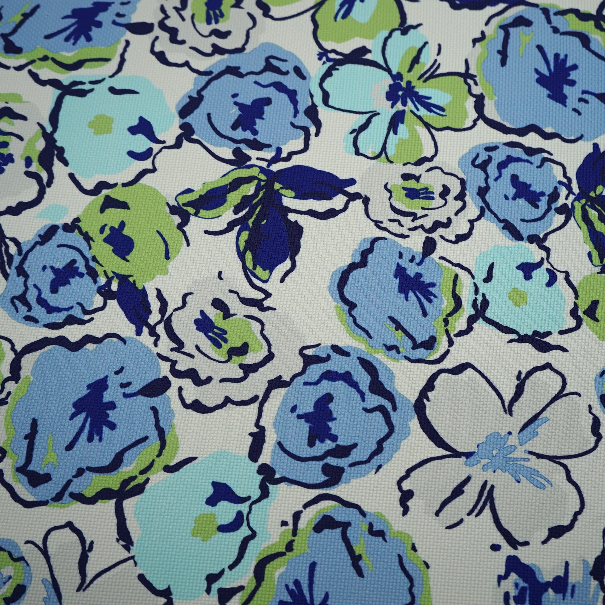 Spring Garden Sketch Floral Bourette Fabric