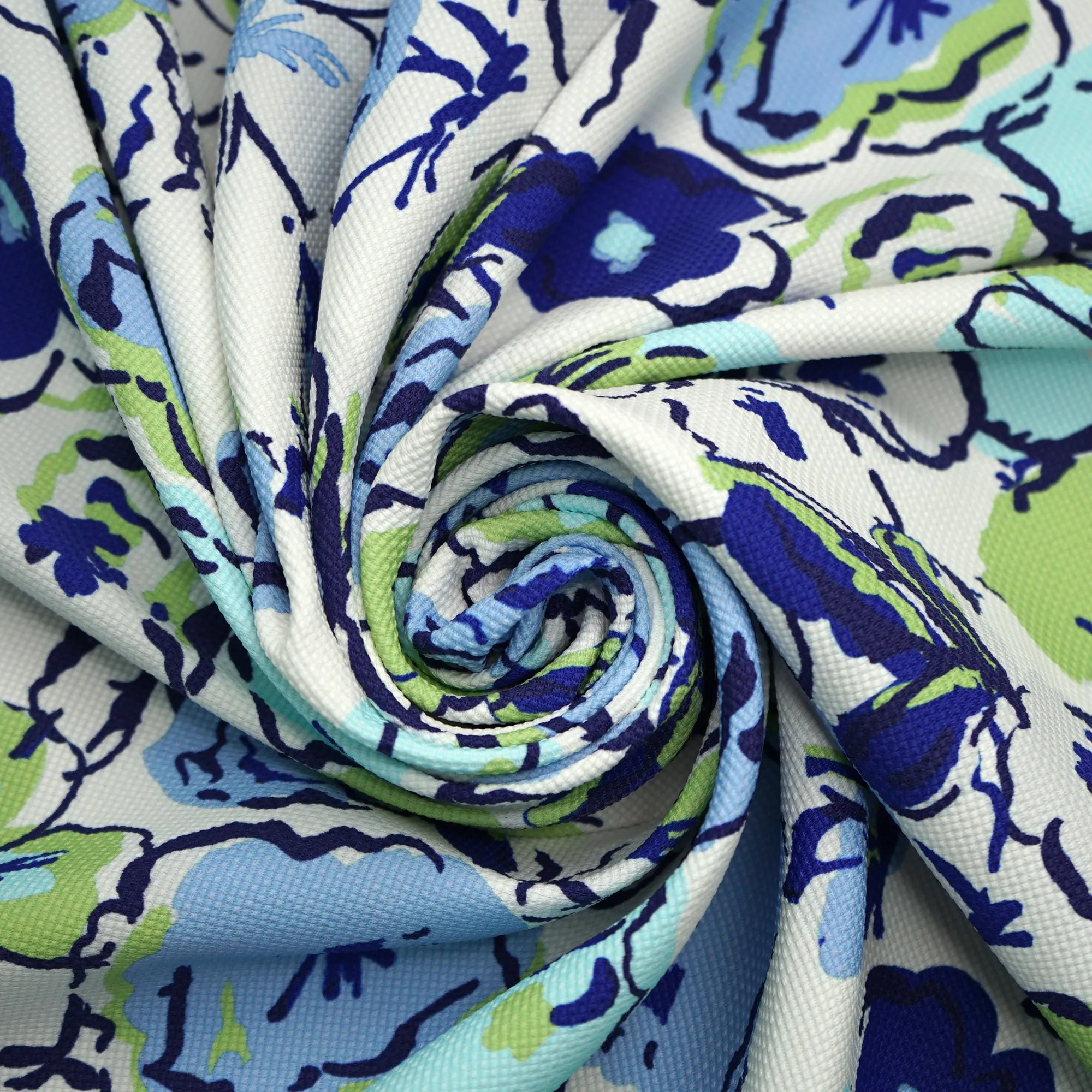 Spring Garden Sketch Floral Bourette Fabric