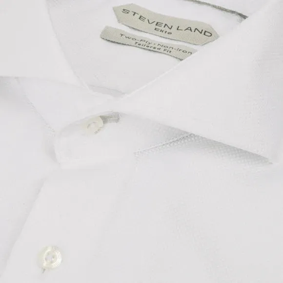 Steven Land Elite Mens White Cutaway Collar French Cuff Cotton Dress Shirt