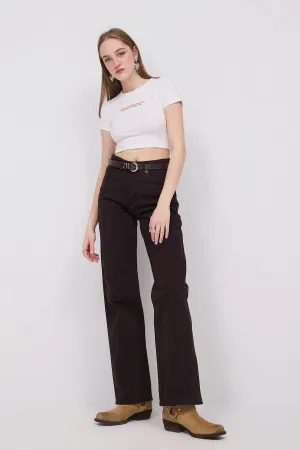 Text Printed Crop T-Shirt