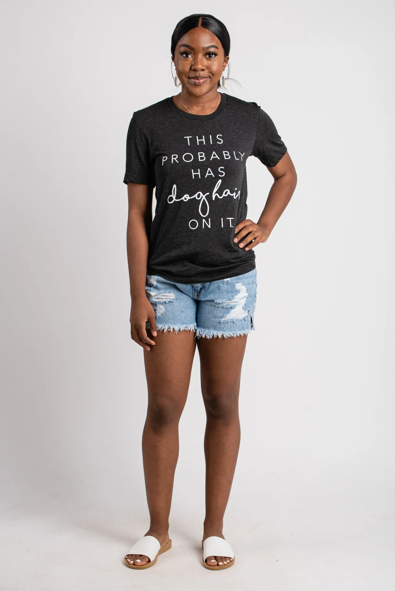 This probably has dog hair on it unisex short sleeve t-shirt charcoal