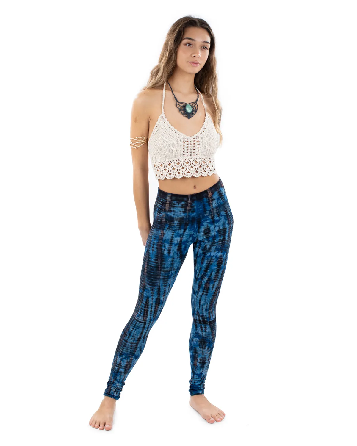 Tie Dye Snakesin Leggings Blue