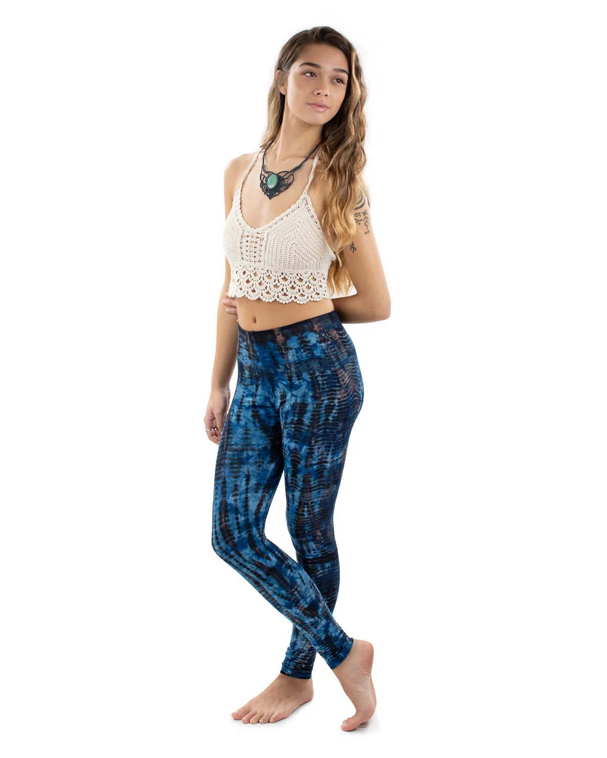 Tie Dye Snakesin Leggings Blue