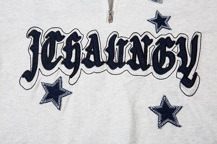 Trendy Denim Collar Graphic Tee