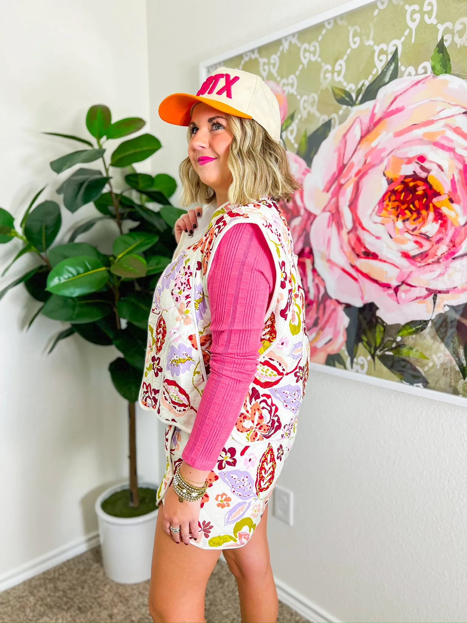 Tropical Vibes Vest - Cream Multi