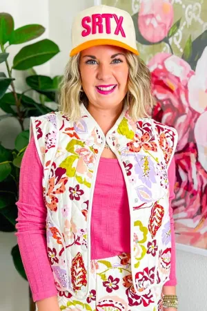 Tropical Vibes Vest - Cream Multi