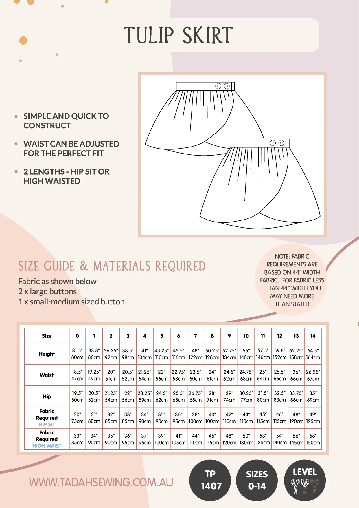 Tulip Skirt Sewing Pattern