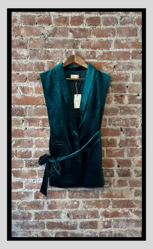 Velvet Tie-Waist Vest
