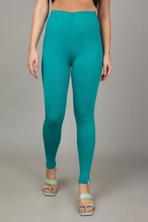 VISCOSE ANKLE LEGGINGS - RAMA GREEN