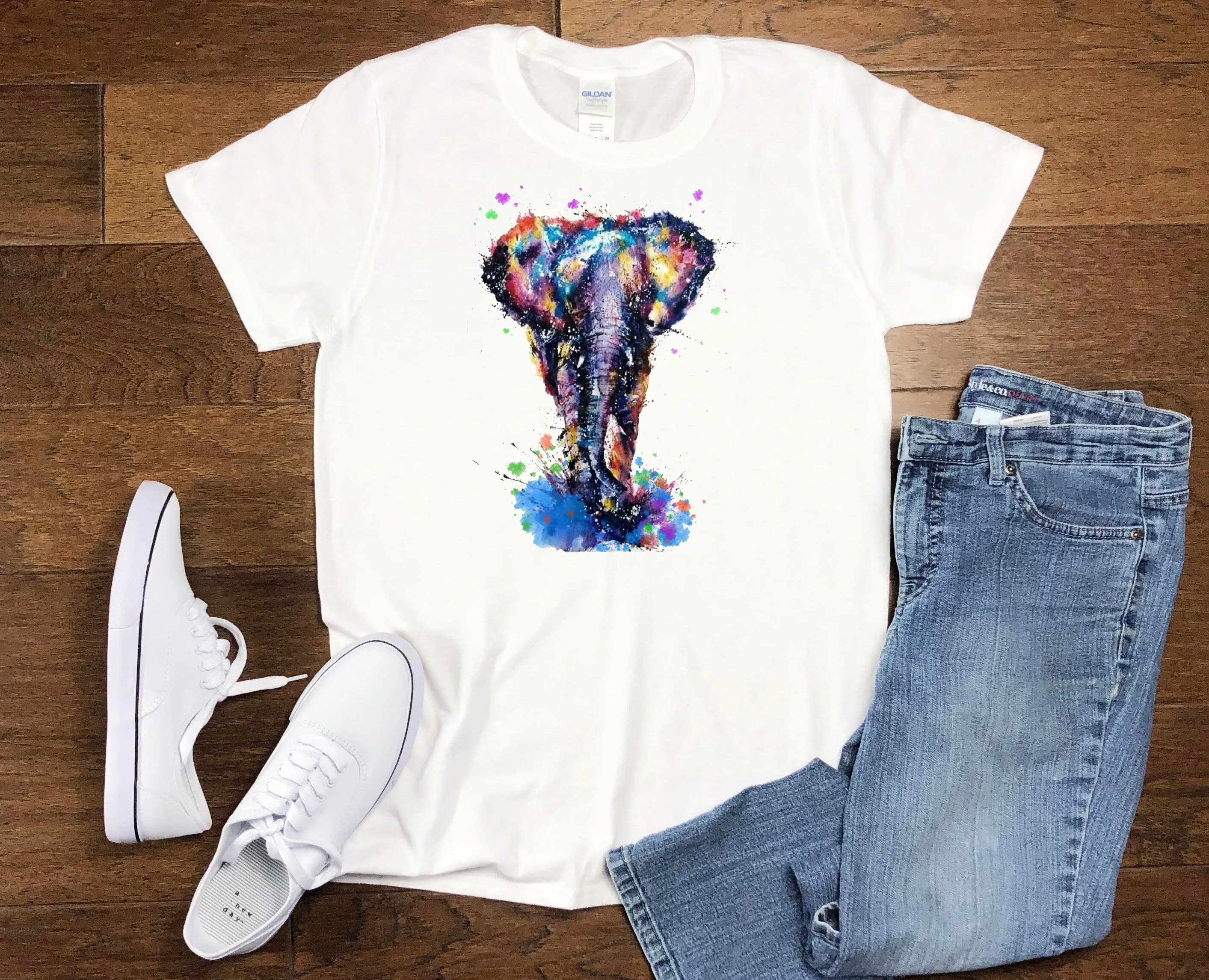 Watercolor Elephant Plus Size Raglan Shirt  Trendy Ladies Top